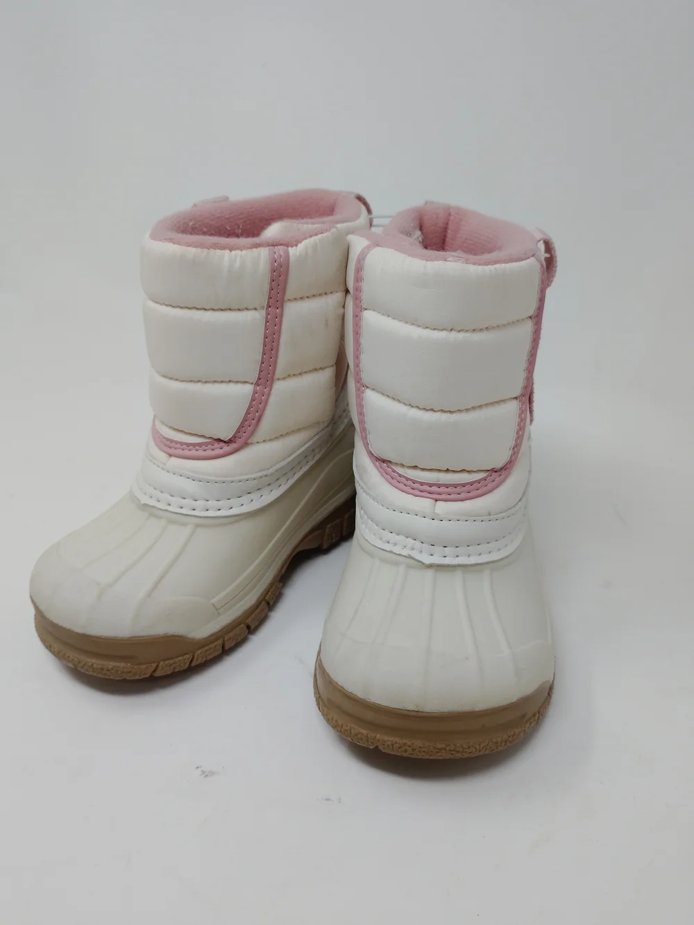 OshKosh B'gosh White and Pink Kids Snow Boots Toddler 6M Faux Fur Lined